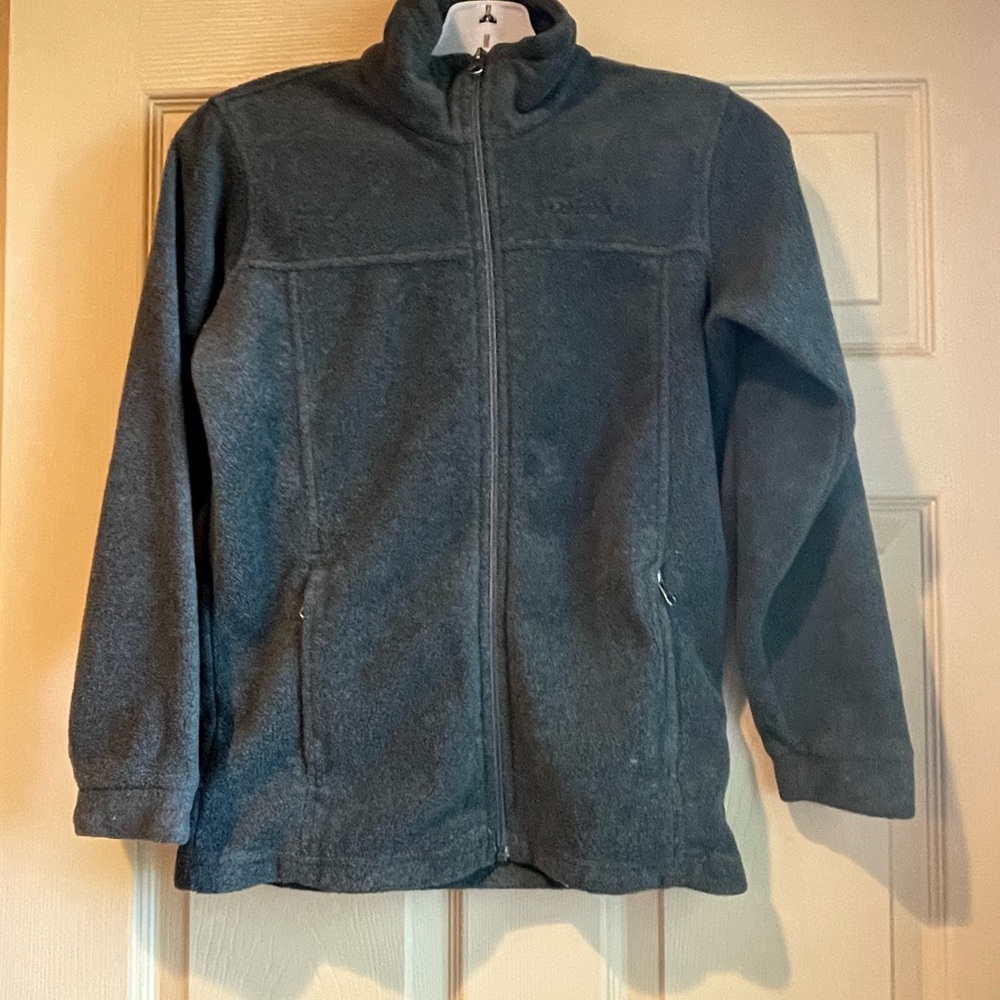 Columbia Girls’ Gray Fleece Jacket with Zippered Pockets, Size Medium (10-12)‎